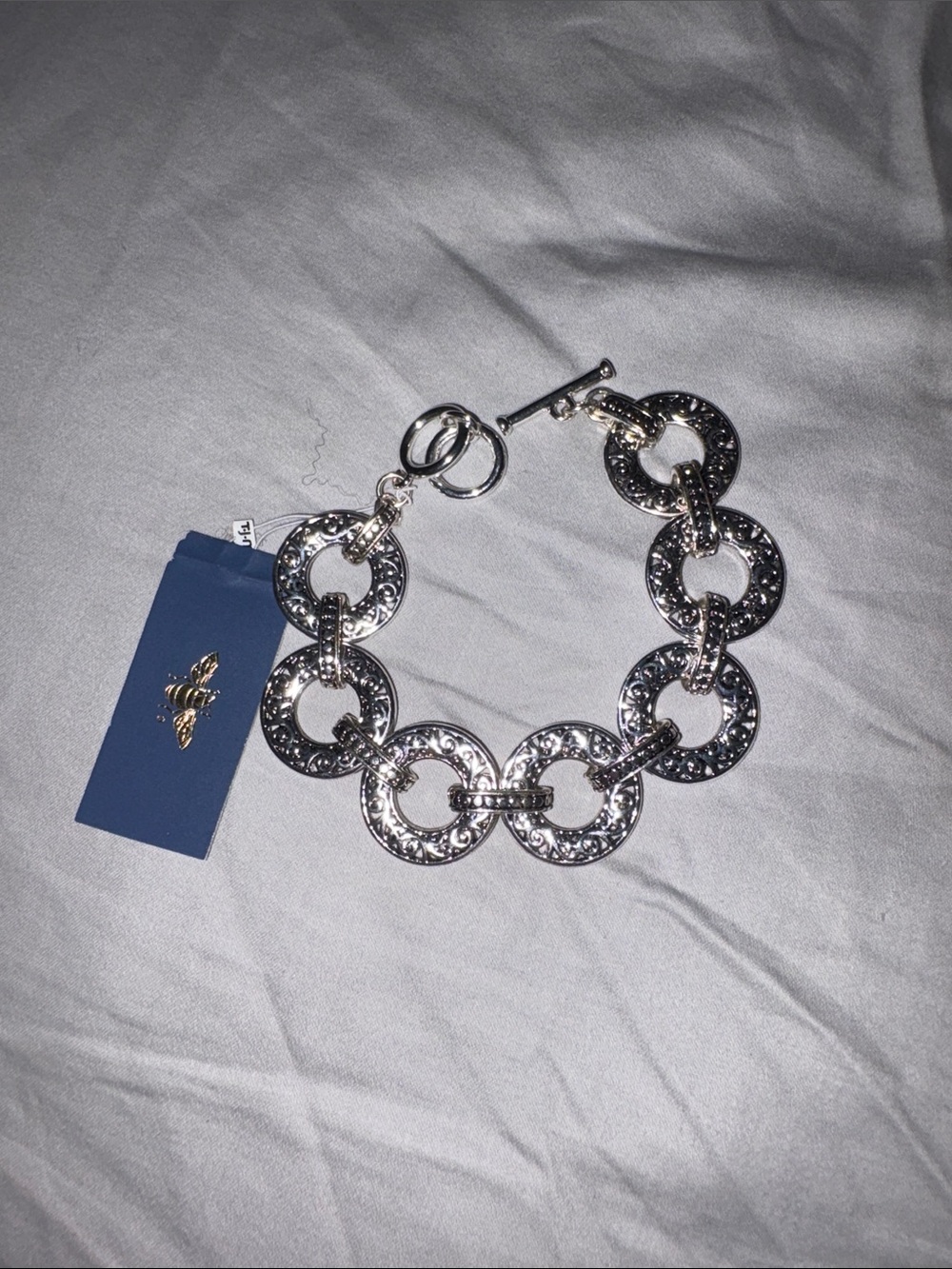 Silver-Tone Linked Circle Bracelet - Women Jewelry